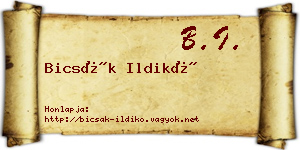 Bicsák Ildikó névjegykártya