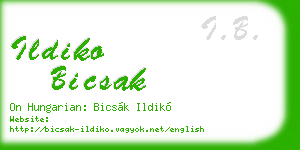 ildiko bicsak business card