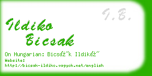 ildiko bicsak business card
